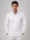 WHITE RD350 REGULAR FIT PLAIN SHIRT