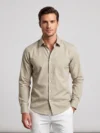 BEIGE RD350 REGULAR FIT PLAIN SHIRT