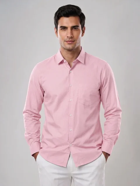 PINK RD350 REGULAR FIT PLAIN SHIRT
