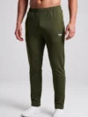 OLIVE GREEN REGULAR FIT PLAIN JOGGERS