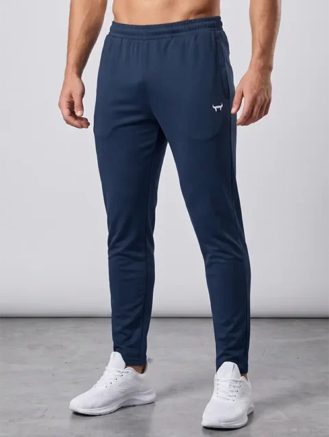 NAVY BLUE REGULAR FIT PLAIN JOGGERS