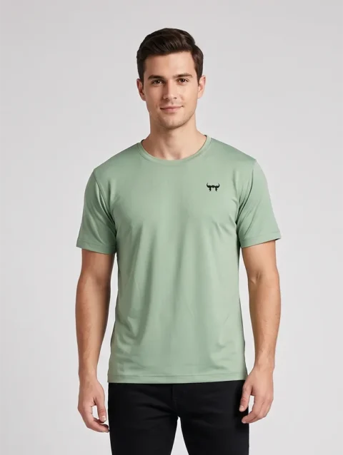 MINT GREEN REGULAR FIT PLAIN T-SHIRT