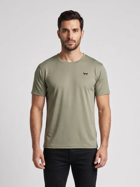 DUSTY SAGE REGULAR FIT PLAIN T-SHIRT