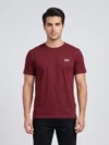 MAROON REGULAR FIT PLAIN T-SHIRT