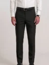 BLACK REGULAR FIT PLAIN TROUSER