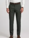DARK OLIVE GREEN REGULAR FIT PLAIN TROUSER