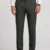 DARK OLIVE GREEN REGULAR FIT PLAIN TROUSER