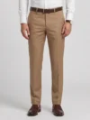 KHAKI BROWN REGULAR FIT PLAIN TROUSER