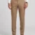 KHAKI BROWN REGULAR FIT PLAIN TROUSER