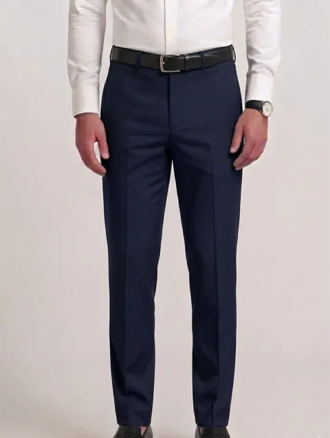 DARK BLUE REGULAR FIT PLAIN TROUSER