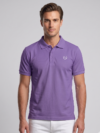 PURPLE REGULAR FIT SOLID POLOS