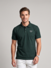 DARK GREEN REGULAR FIT SOLID POLOS