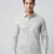 Men's Off-White Long Sleeve Shirt with Gray Geometric Triangle Print.