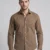 Men's Brown Long Sleeve Shirt with Geometric Tribal Print.
