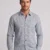 Men's Light Blue Long Sleeve Shirt with White Horizontal Stripes.