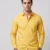 Men's Yellow Long Sleeve Shirt with White Micro Ditsy Print.