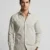 Men's Off-White Long Sleeve Shirt with Gray Geometric Diamond Print.