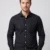 Men's Navy Blue Long Sleeve Shirt with White Palm Tree Print.